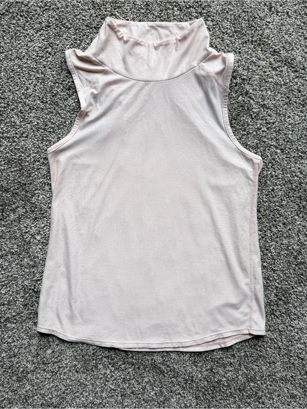 NWOT Oiselle Sleeveless Athletic Mock Neck Tank Top in Light Blush Size 4